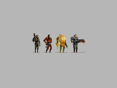 8Bit Game Characters "Hi Res" gaming pixel art pixel artist retro videogames