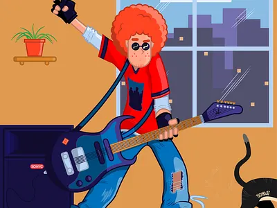 Guitarist cartoonnetwork cartoons digital illustration digital painting digitalart illustration illustration art illustrations illustrator vector vector illustration
