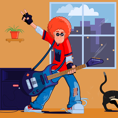 Guitarist cartoonnetwork cartoons digital illustration digital painting digitalart illustration illustration art illustrations illustrator vector vector illustration