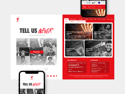 Liverpool F.C. - Web/mobile Concept design design football liverpool liverpoolfc sport ui uidesign ux uxdesign