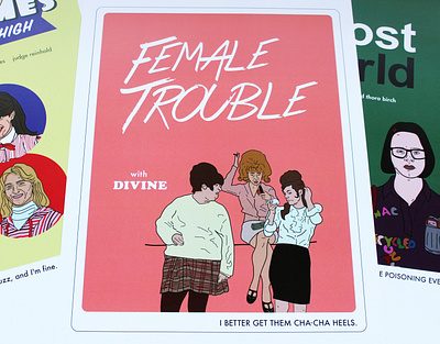 Female Trouble Poster adobe illustrator design divine female trouble illustration john waters lettering minimal retro typography vector