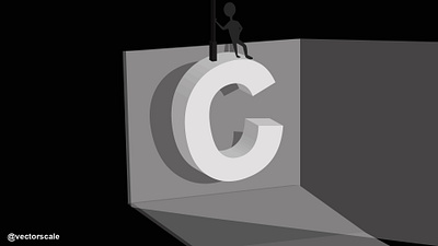 Letter art C app art design flat illustration illustrator logo minimal typography vector