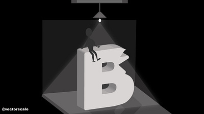 Letter art B art design flat icon illustration illustrator logo minimal typography vector