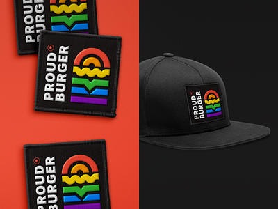 Proud Burger badge burger icons patch pictogram proud