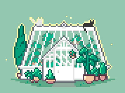 Occult Cats - Greenhouse cats illustration pixel pixelart pixelartist pixelcats pixels