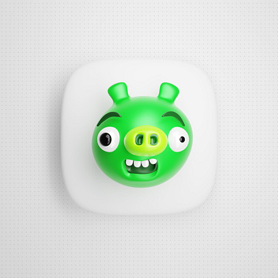 Bad Piggies 3D Icon 3d angry birds bad piggies character game icon thebigbangicons