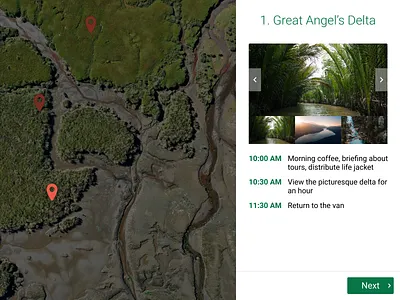 Itinerary dailyui dailyui 079 design figma green itinerary nature tour tourism trip ui ux web