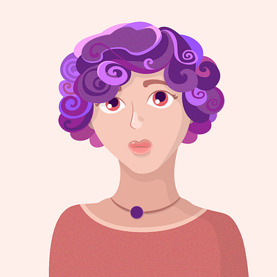 Purple girl illustration vector art