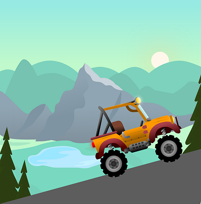 Trip with Jeep illustration trip vector