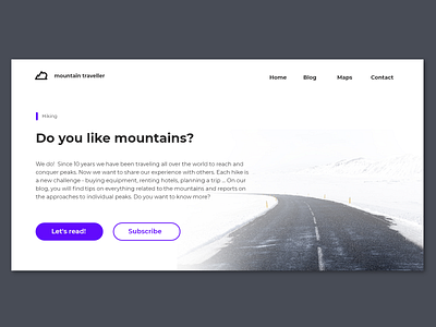 Landing Page blog blog landing page design hiking landing page landing page ui mountains travel ui ui design ux