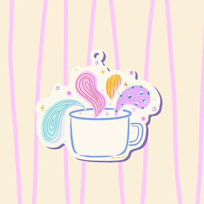 Keychain Design art coffee color colorful cup design digital idea illustration ipad ipad app ipadpro ipadproart ipadprocreate procreate