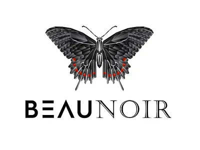BeauNoir Logo - Polygonal Butterfly 3d logo black butterfly branding butterfly logo geometric butterfly geometric logo illustration logo design polygonal butterfly