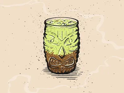 Matcha Iced Coffee Latte cocktail cocktails coffee drinks graphicdesign illustration lemonade summer2020 vintage