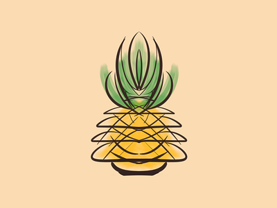 Pineapple giveaway giveaways illustraion minimal rebounds stickermule