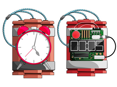 Time bomb. analog and mechanical. design icon illustration time bomb timer vector