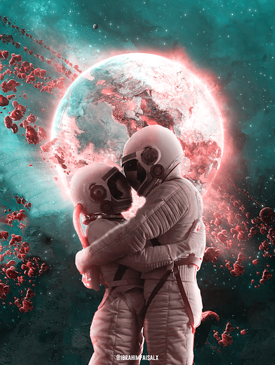 the last meeting ibrahim faisal art astronaut design galaxy graphicdesign manipulation space