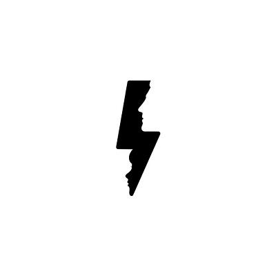 Лого идея / Lightning and face black brand face icon idea letter lightning logo logodesign logotype mark men minimalism typography vector woman лого логотип минимализм