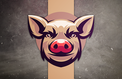 pig logo brand branding design designs esports illustration logo pig pig logo procreate skull vector