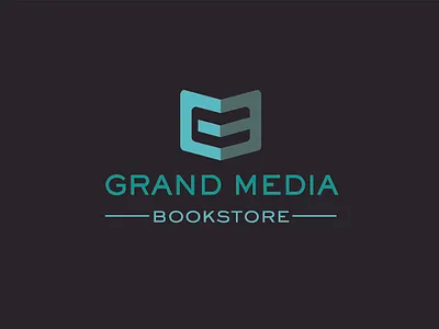 Grand Media - Bookstore logo illustration initial letter logo logo design logo design concept mimimal minimalist minimalist logo minimalist logo design