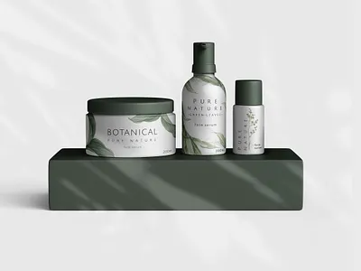 Cosmetic Label design branding cosmetics design femenine flower leafs mockup natural vector