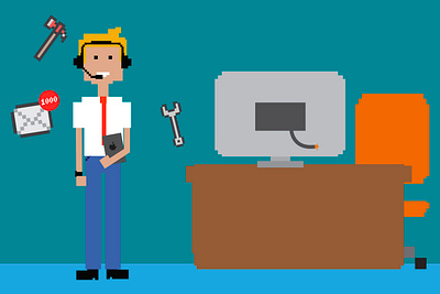 pixel office dude 2000s branding design gaming graphic graphicdesign graphics illustration illustrator itcrowd pixel pixelared vector