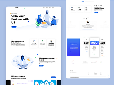 Branding - Landing Page UI/UX 2020 ui trends brand identity branding design business design illustration landingpage pricing professional rkhd typography website