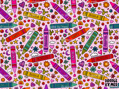 Crayon Print art supplies crayon crayons design drawing illustration kids illustration pattern positive print print design procreate surface pattern surface pattern design teach teacher teachers teaching