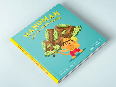 Children’s book illustration - Hanuman and his hidden power cartoon character digitalilustration flat illustration indian mythology