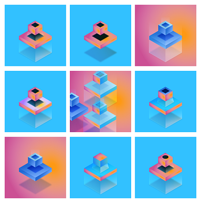 You are a box! blue box design figma figmadesign illustration isometric isometric art isometric design isometric illustration isometry orange web