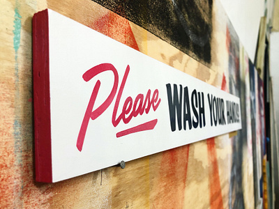 Please wash your hands! design handlettering lettering retro sign sign painting typography