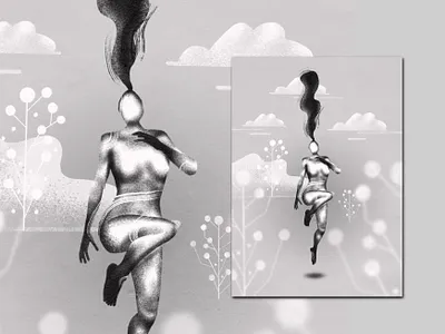 Jump in the air character design editorial flat graphicdesign illustration minimal print texture vector