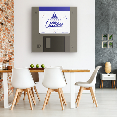 America Offline Parody Wall Canvas 90s america online wall art