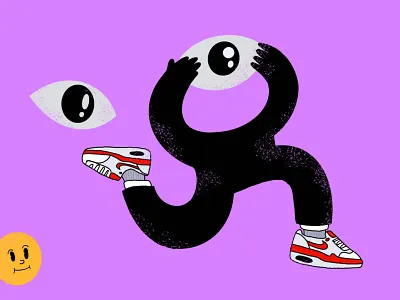 Run Away airmax doodle eye illustration procreate