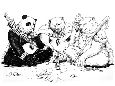 Bear Kingdoms artwork barebear bear bear illustration drawingart grizzly illustraion inking kingdom panda polar traditional traditional art