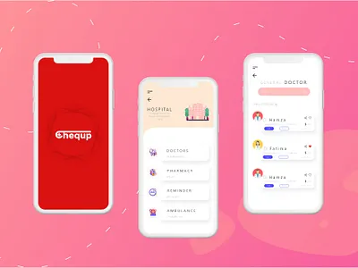 Chequp Doctor Application adobexd icon illustration mobile app design uiux ux