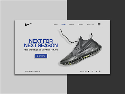 Nike Sneakers Lauching Page banner banner design brand brand design branding creative creative design design illustration landing page landingpage launching page launching soon nike nike shoes social media design socialmedia typography ui ux