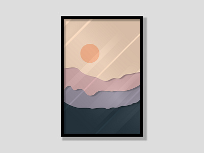 Wall Painting color design figma glass effect minimal minimalist mountains sunrise wallpainting wallpaper