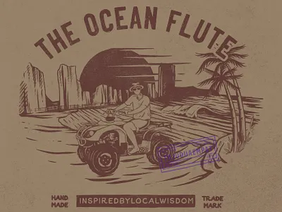 Klayar Beach beach beach design branding design digitalillustration handdrawn illustration landscape summer summerdesign summertime trees tshirt design vector vintage vintage badge vintage design visual design waves