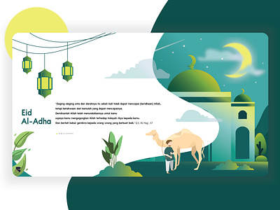 Eid Al - Adha Mubarak design flat illustration illustrator minimal typography ui vector web website