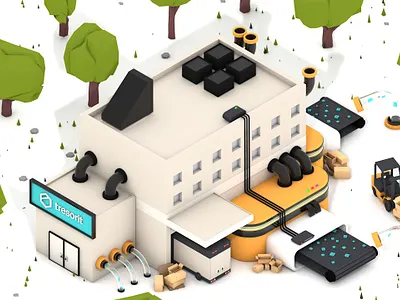 Encryption Factory 3d 3d art 3d artist cinema4d encrypt encryption factory illustration illustrator isometric isometric art isometric illustration isometry low poly low poly lowpoly lowpolyart minimal