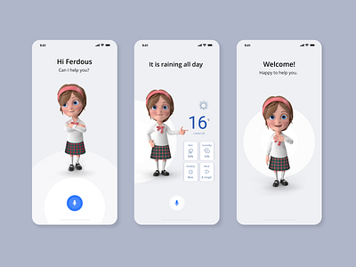 Voice Search Assistant ai app assistant speaking ui design voice voice search weather
