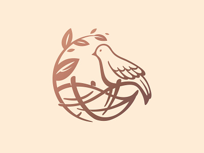 Nest logo for fun animal art bird birds logo branding cute design flat funny illustration logo nest springtime vector