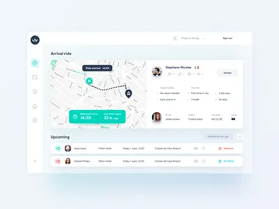Wp - Live tracking app clean desktop driver guest map minimal track tracking travel ui web app