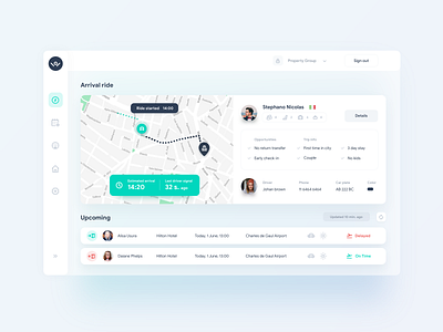 Wp - Live tracking app clean desktop driver guest map minimal track tracking travel ui web app