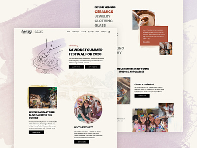 Sawdust Art Festival Website design ecommerce illustration rareview sawdust typography ui ux web website