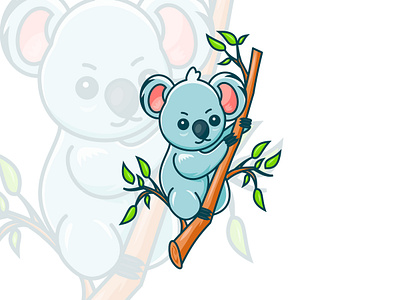 Cute koala blue and green clean design clean illustration cute animal cute art cute illustration cute koala flat color flat illustration koala koala illustration trendy trendy illustration trendy t shirt design