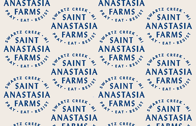 St. Anastasia Farms badge lockup logo pattern stamp type typography