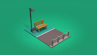 Asset Forge Daily Build: Bench 3d art asset forge blender 3d illustration low poly render