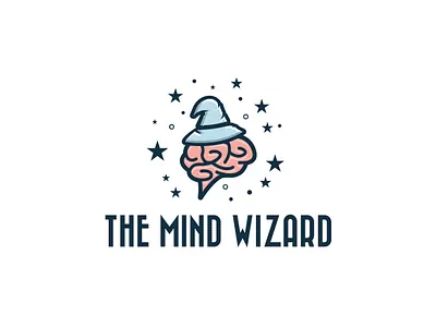 The Mind Wizzard brainding cartoon creative cute design magic mind minimal wizard