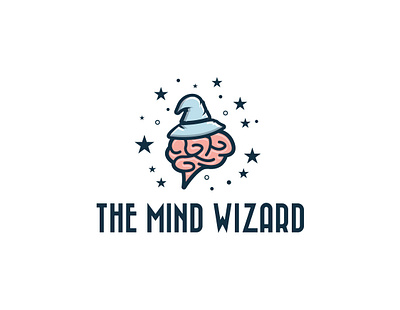 The Mind Wizzard brainding cartoon creative cute design magic mind minimal wizard